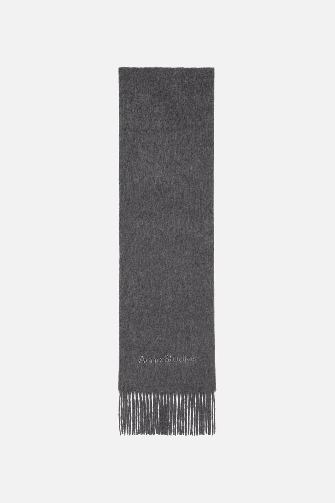 Alpaca wool logo scarf - Grey Melange