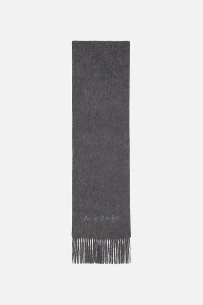 Alpaca wool logo scarf - Grey Melange