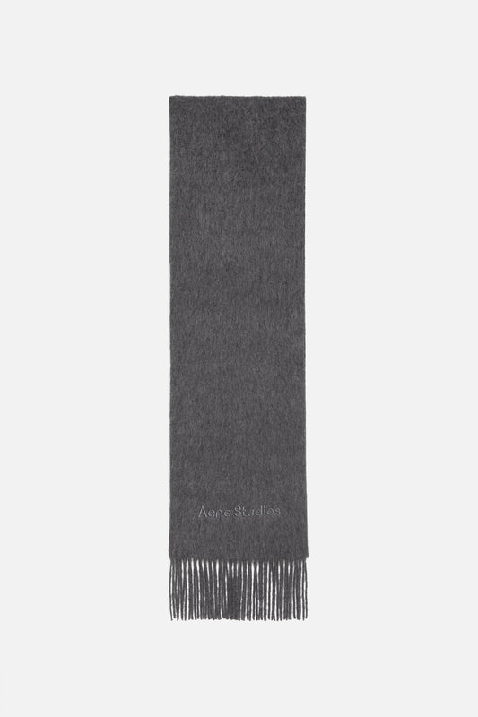 Alpaca wool logo scarf - Grey Melange