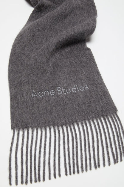 Alpaca wool logo scarf - Grey Melange