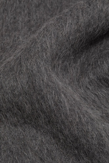 Alpaca wool logo scarf - Grey Melange