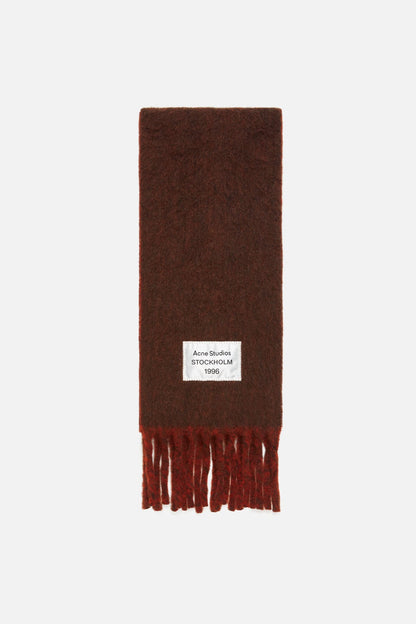 Bicolour Alpaca Scarf - Dark brown/brown