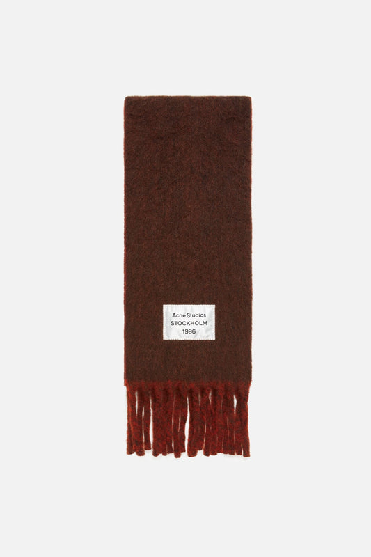 Bicolour Alpaca Scarf - Dark brown/brown