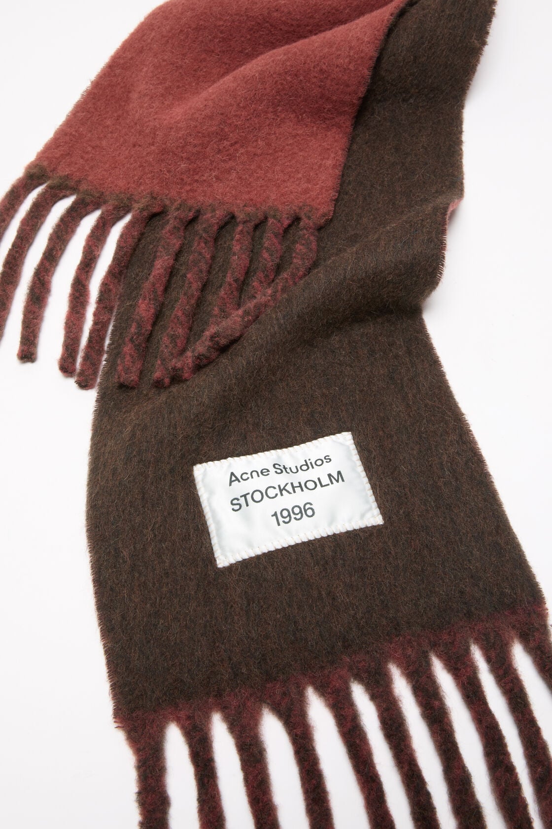 Bicolour Alpaca Scarf - Dark brown/brown