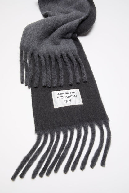 Bicolour Alpaca Scarf - Anthracite/grey
