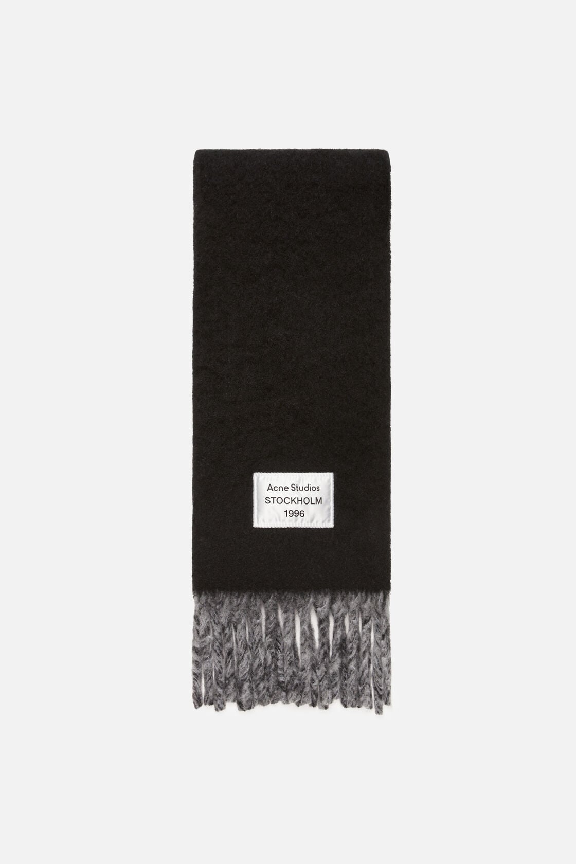 Bicolour Alpaca Scarf - Black/grey