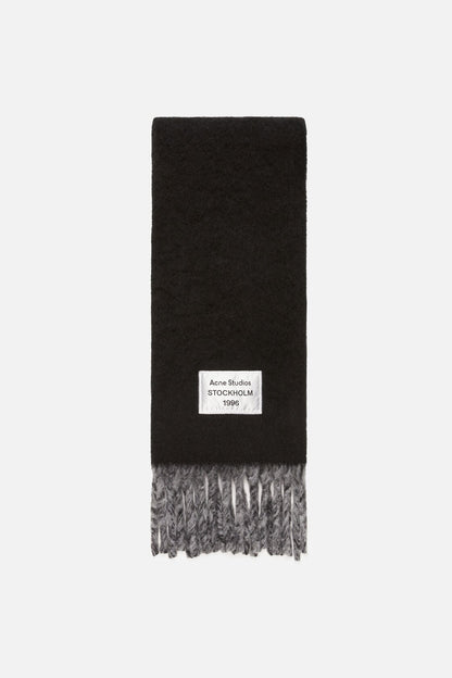 Bicolour Alpaca Scarf - Black/grey