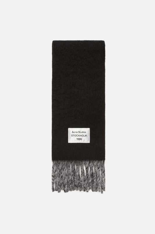 Bicolour Alpaca Scarf - Black/grey