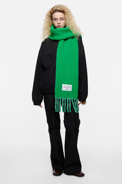 Bicolour Alpaca Scarf - Green/light blue