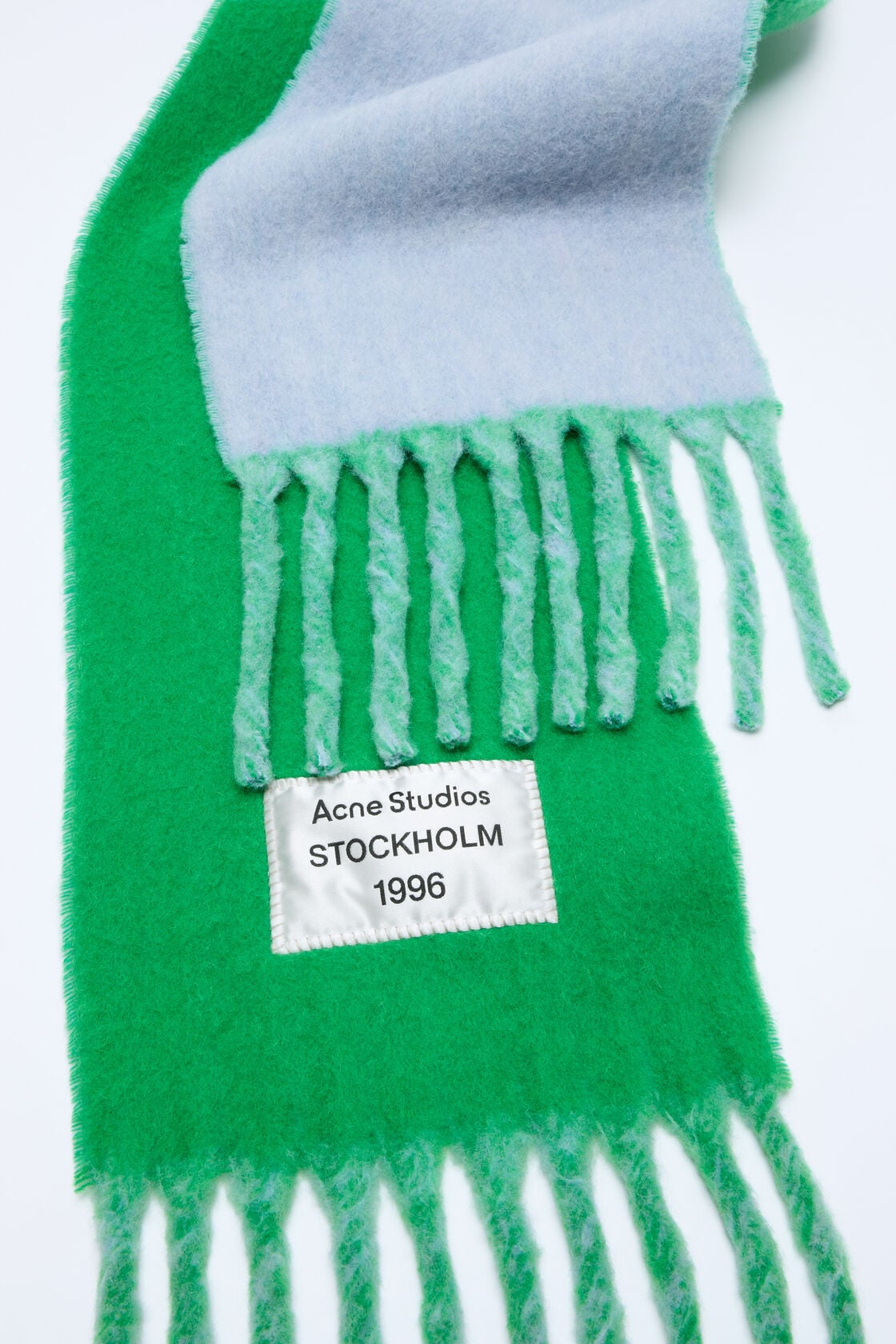 Bicolour Alpaca Scarf - Green/light blue