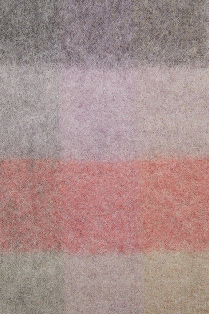 Mohair checked scarf - Fuchsia/lilac/pink