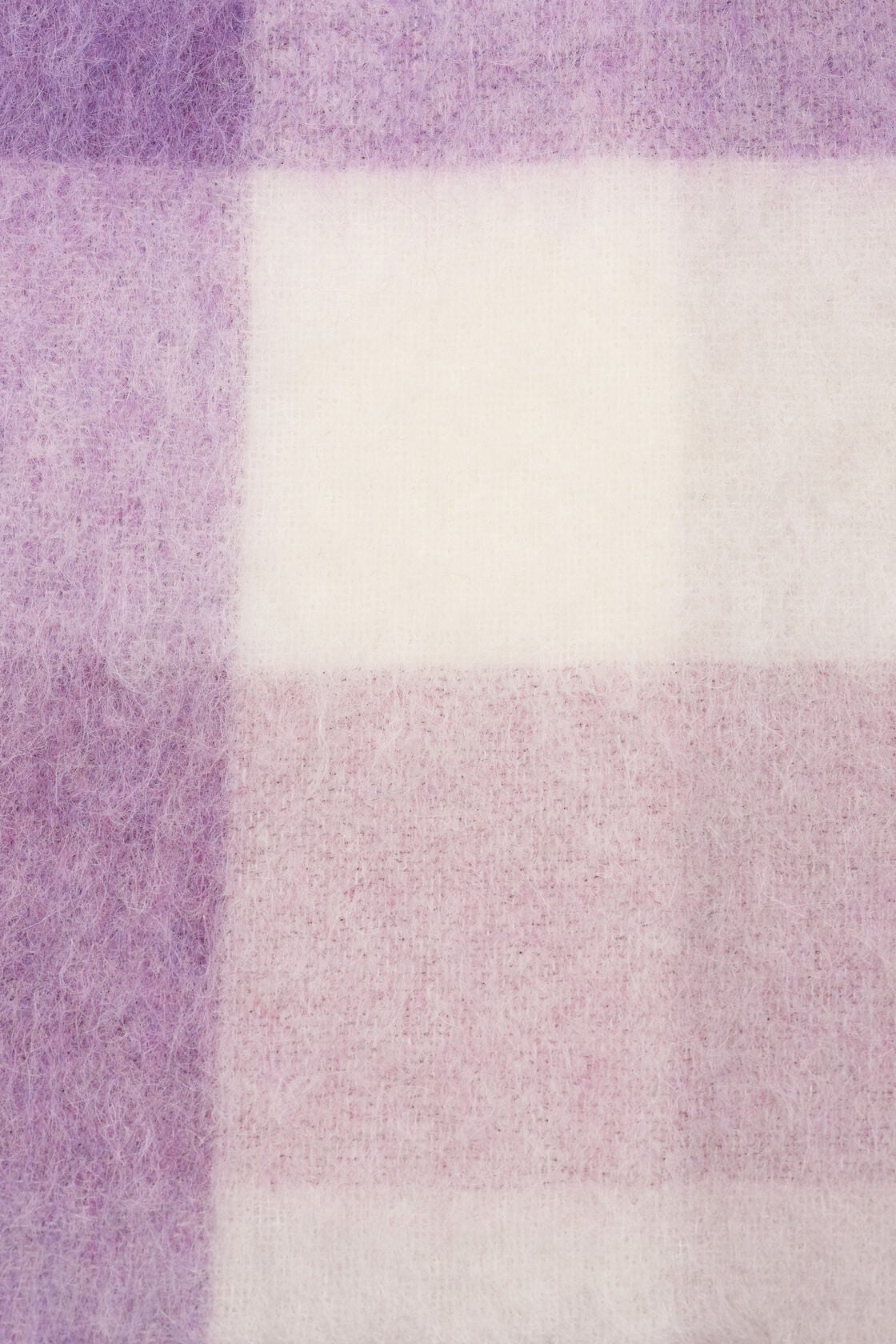 Mohair checked scarf - Lilac/white