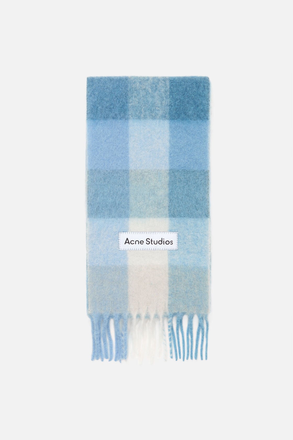 Mohair checked scarf - Light Blue/White/Powder Blue