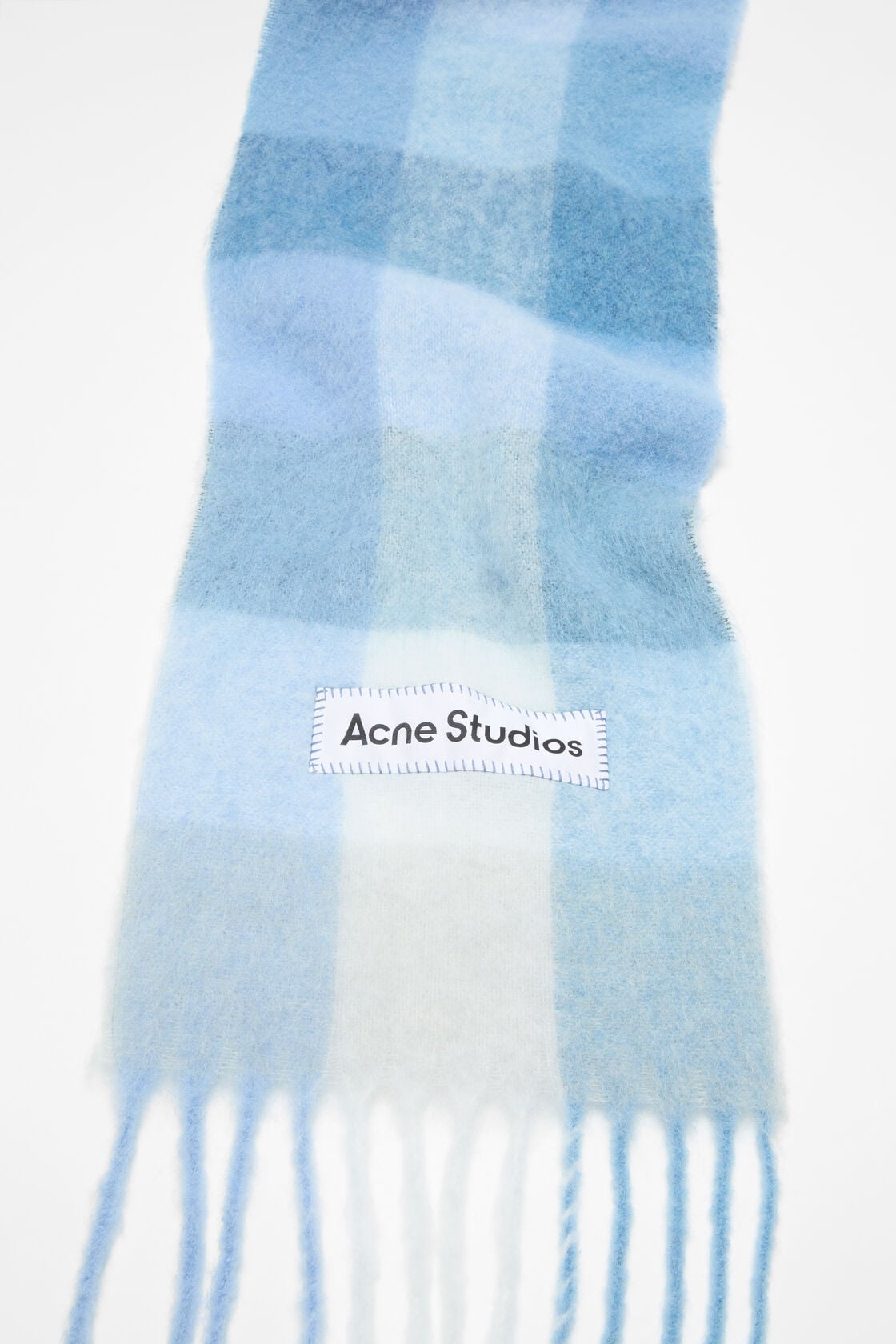 Mohair checked scarf - Light Blue/White/Powder Blue