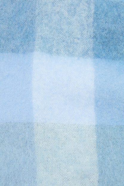Mohair checked scarf - Light Blue/White/Powder Blue