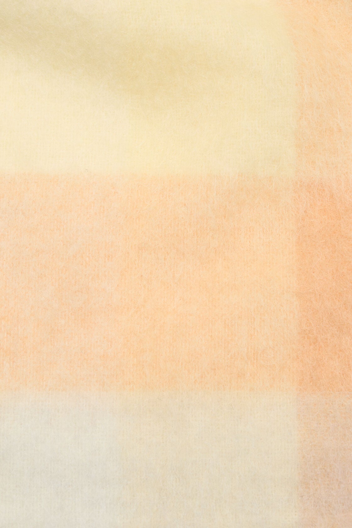 Mohair checked scarf - Peach/White/Beige