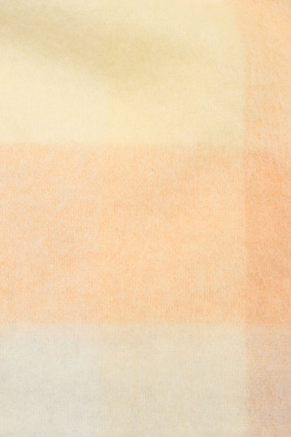 Mohair checked scarf - Peach/White/Beige