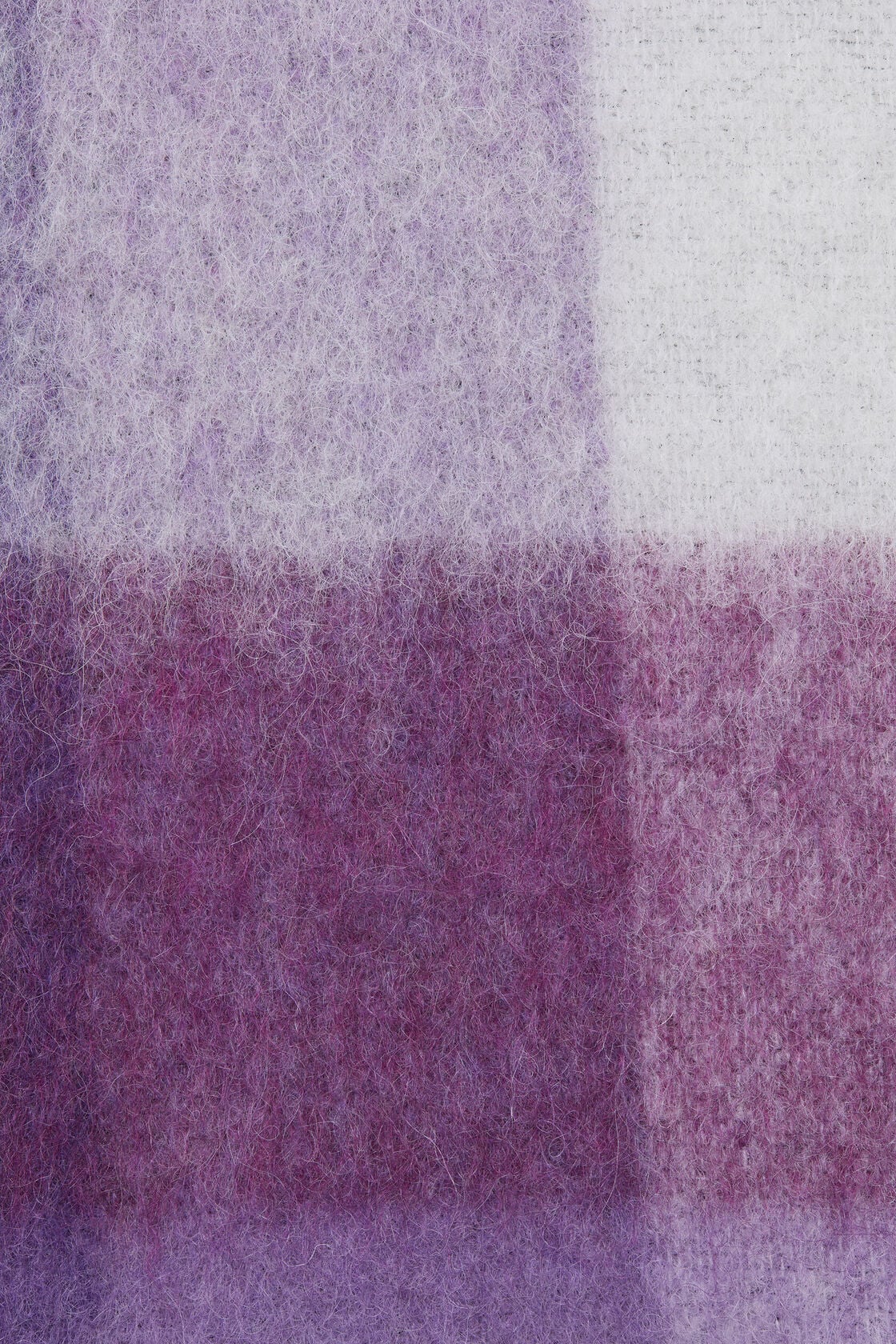 Mohair checked scarf - Purple/white