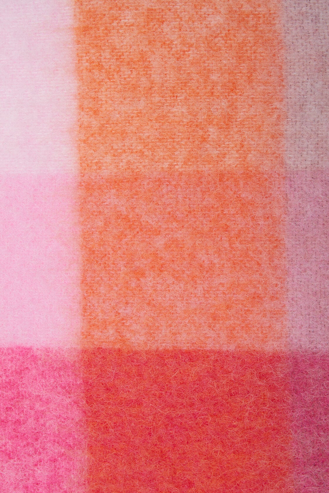 Mohair checked scarf - Pink/Fuchsia/White