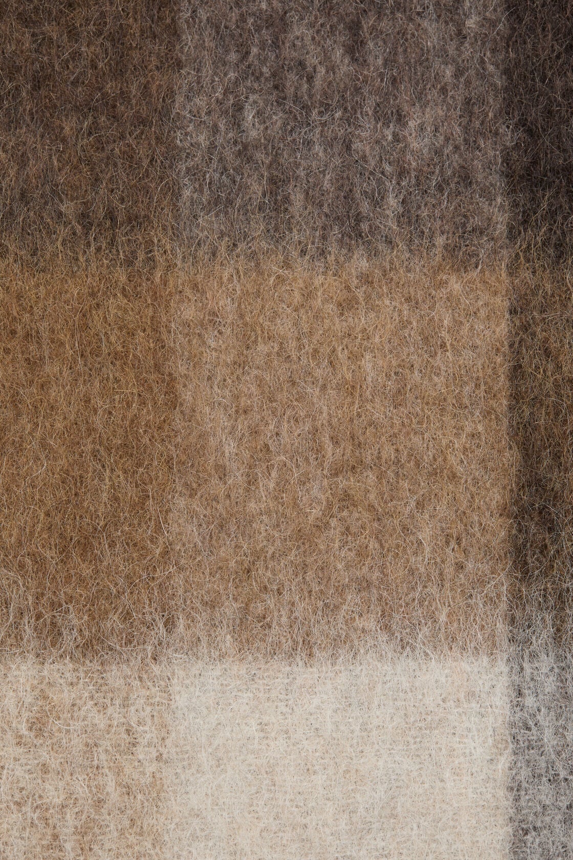 Check fringe scarf - Dark Brown/White/Brown