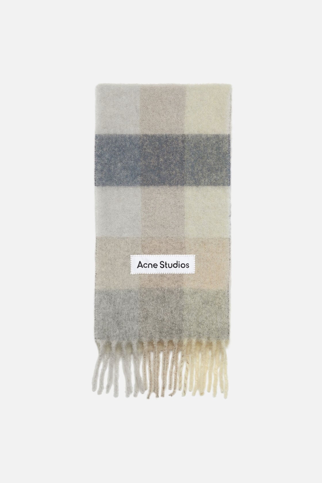Mohair checked scarf - Vanilla/beige/lavender