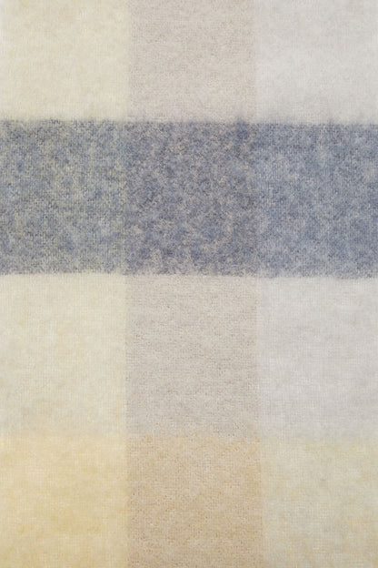 Mohair checked scarf - Vanilla/beige/lavender