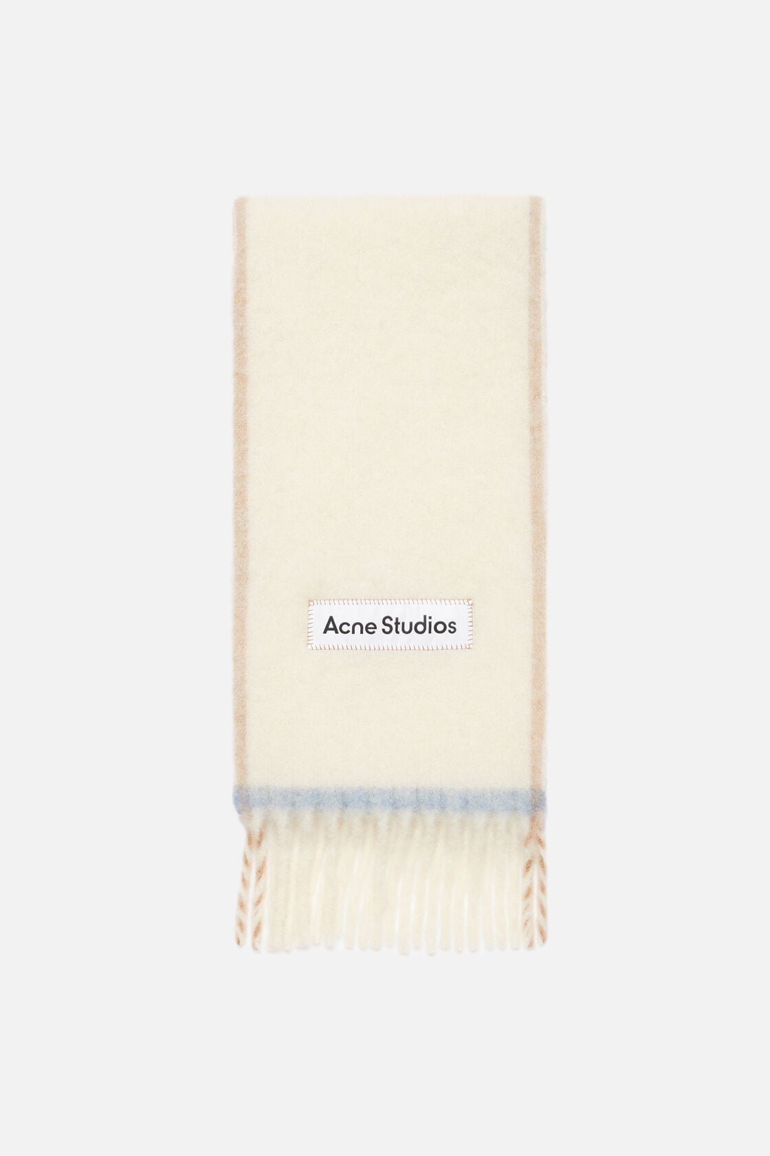 Wool fringe scarf - White