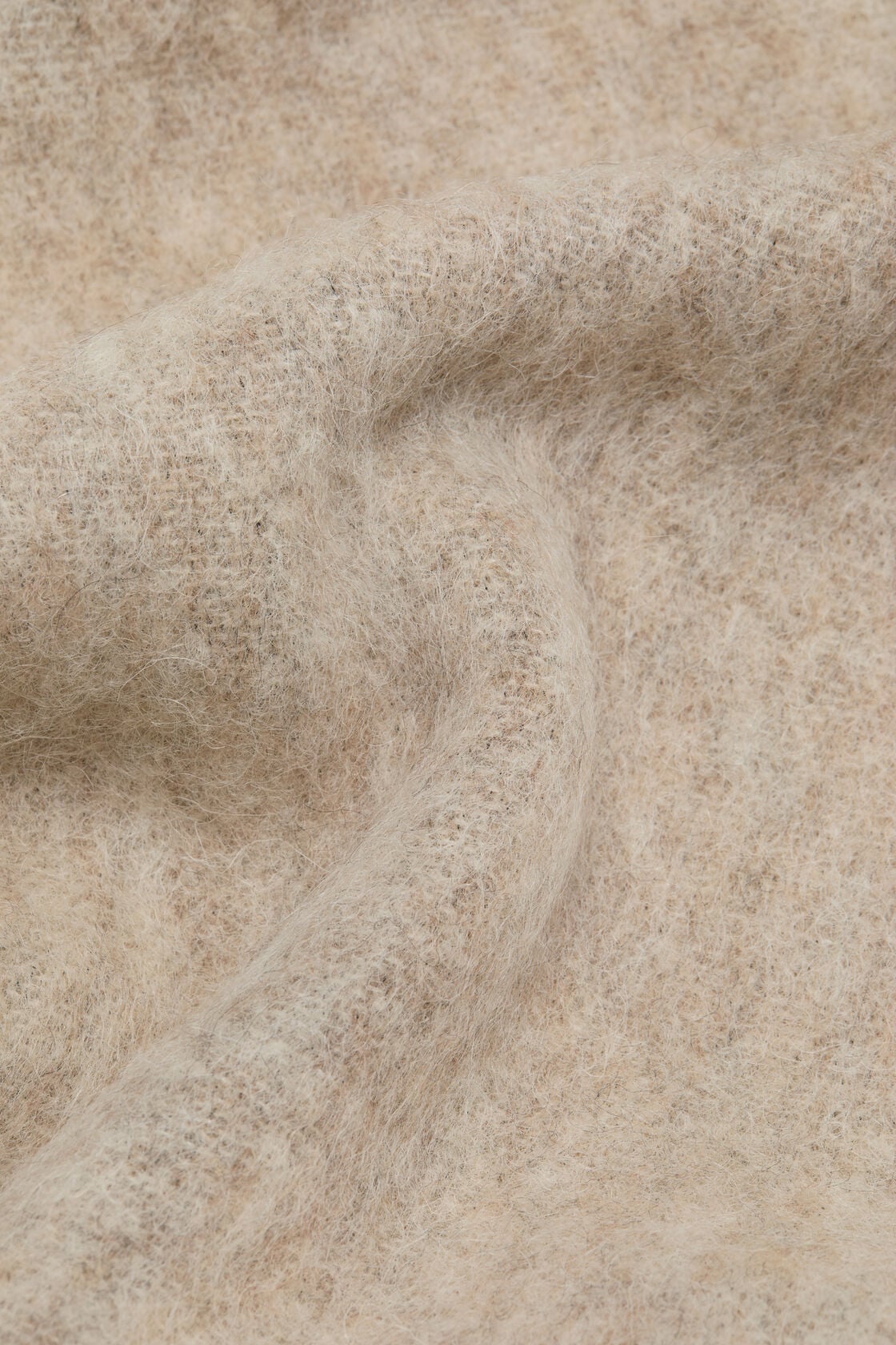 Wool mohair scarf - Narrow - Beige/grey