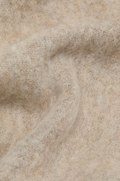 Wool mohair scarf - Narrow - Beige/grey