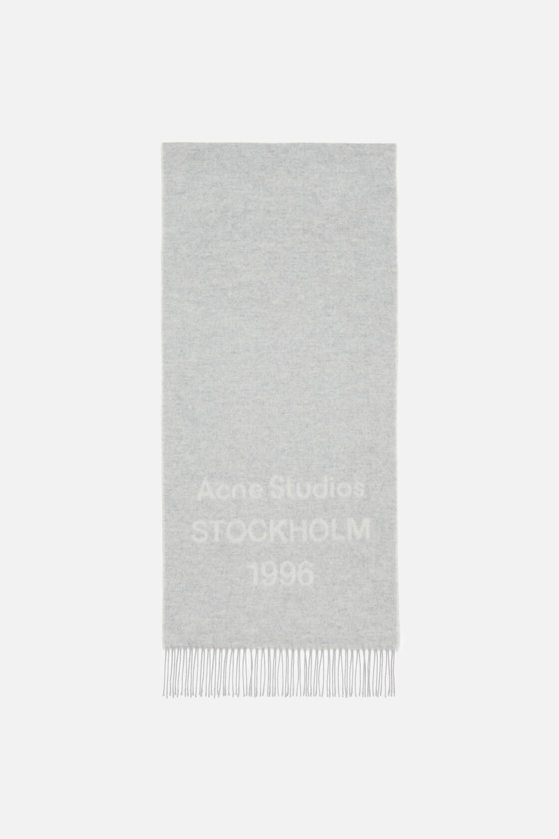 Logo scarf - Wide - Light Grey Melange / White
