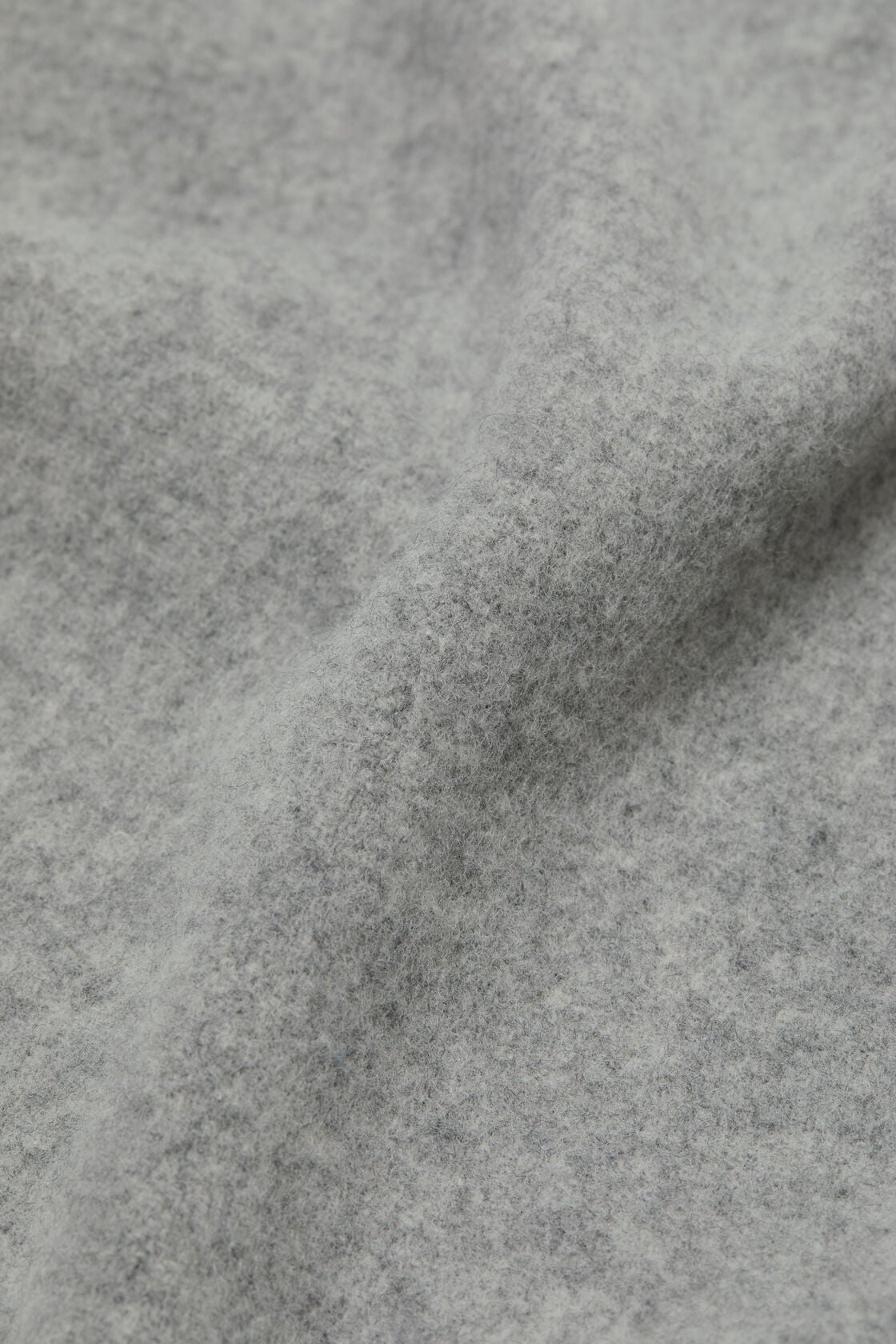 Fringe wool scarf - oversized - Light Grey Melange