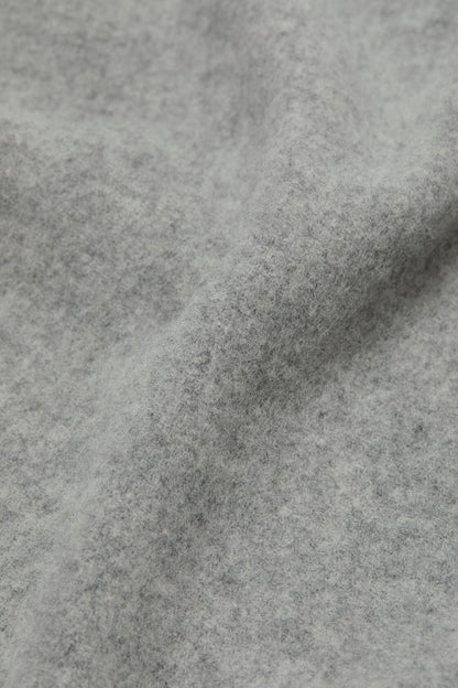 Fringe wool scarf - oversized - Light Grey Melange