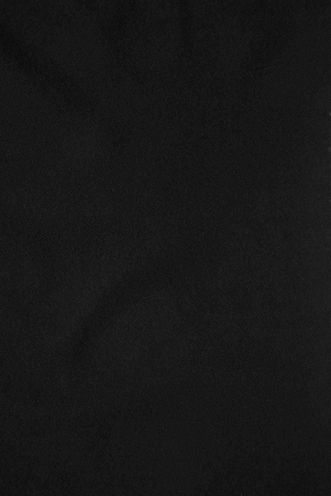 Fringe wool scarf - oversized - Black