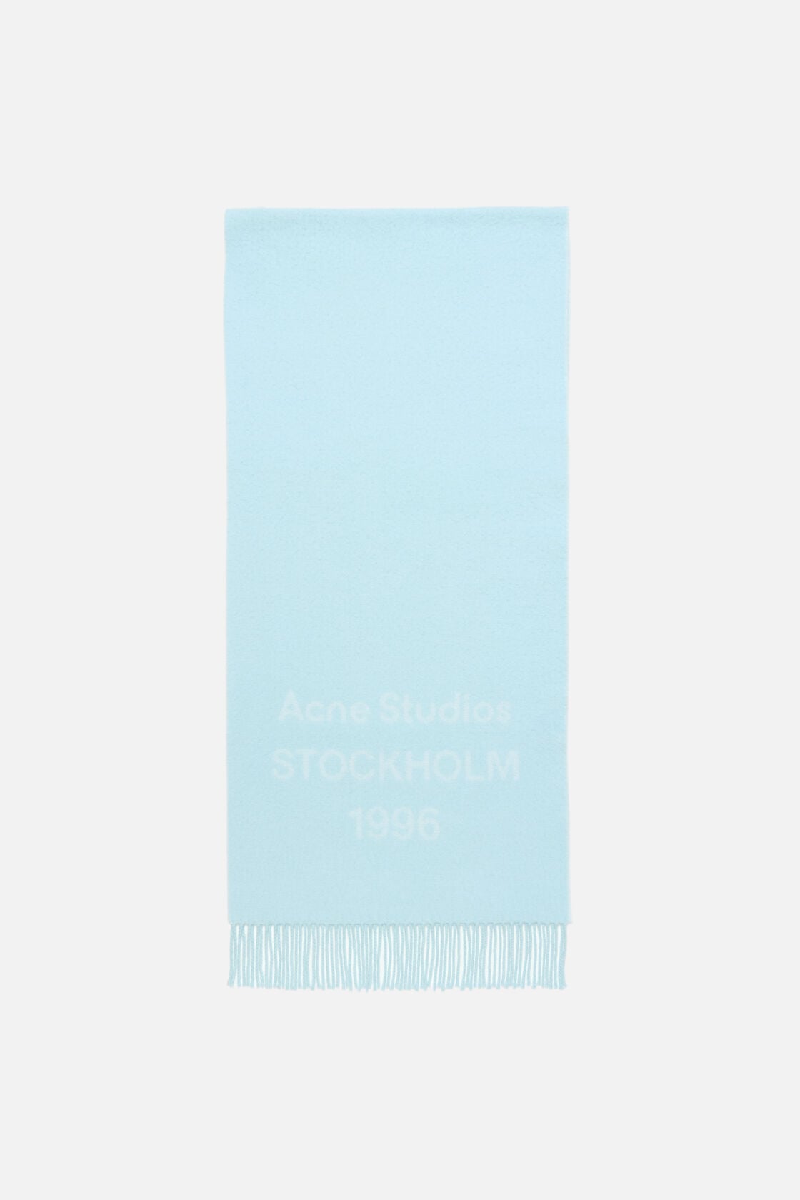 Wool logo scarf - Wide - Light blue/white