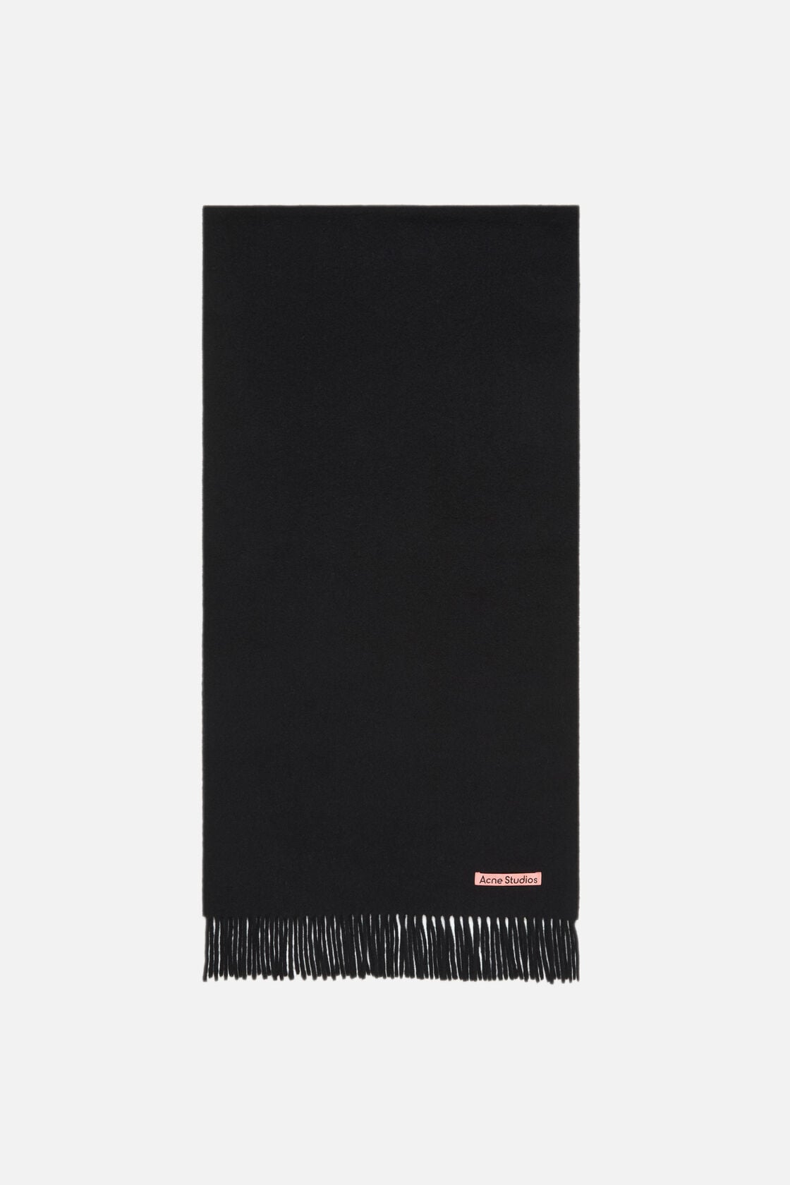 Fringe wool scarf – Narrow - Black