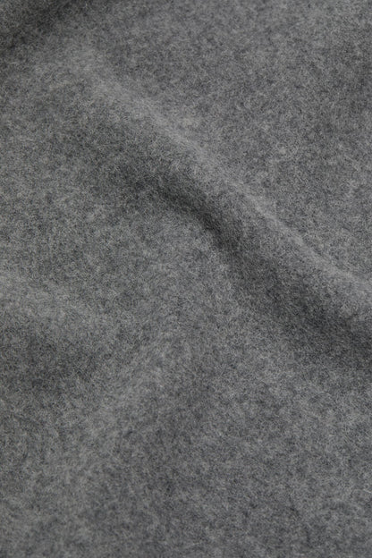 Fringe wool scarf – Narrow - Grey Melange