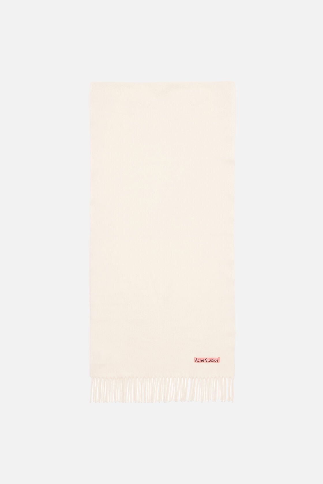 Fringe wool scarf – Narrow - Warm white