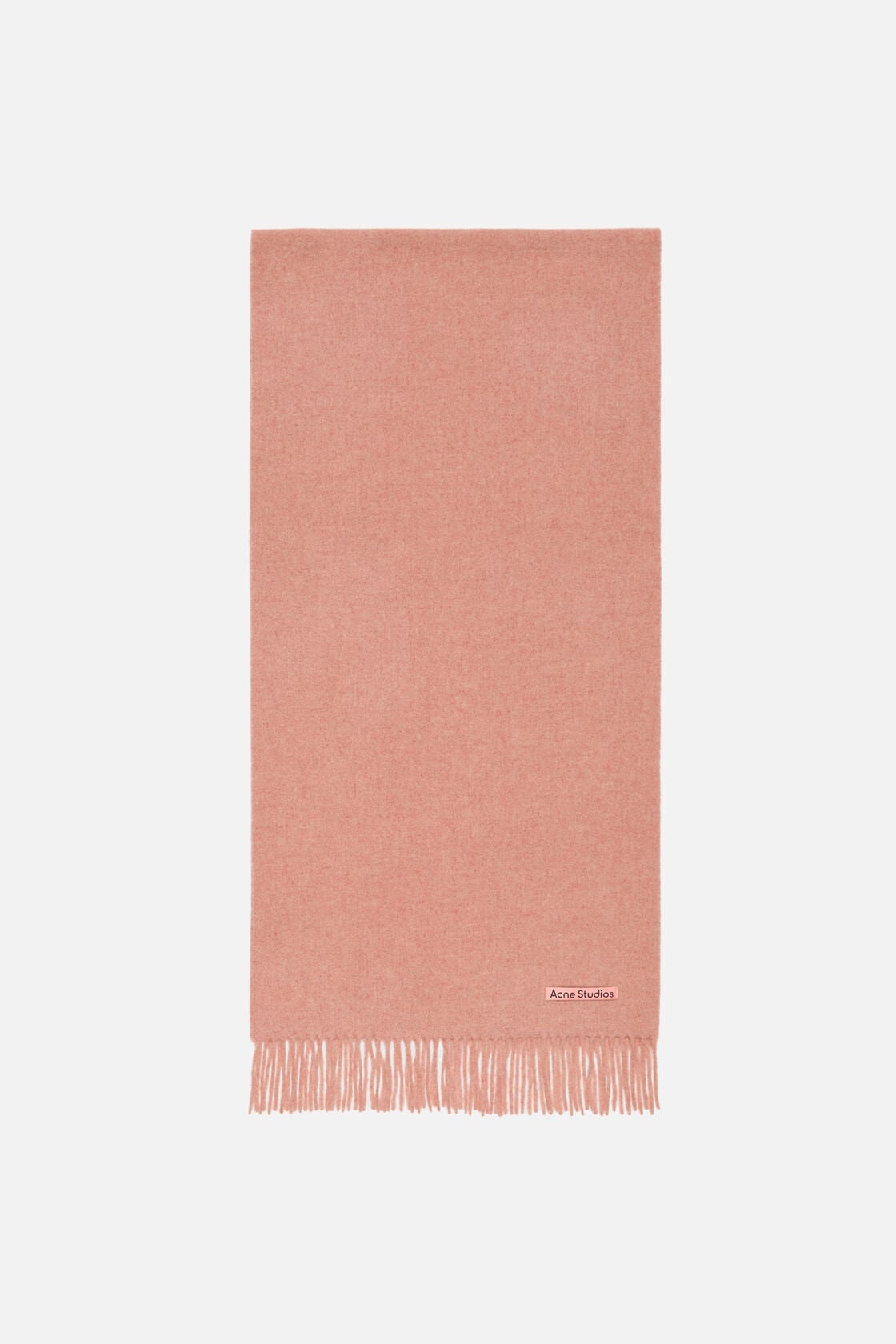 Fringe wool scarf – Narrow - Rose Melange