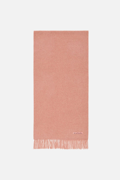 Fringe wool scarf – Narrow - Rose Melange