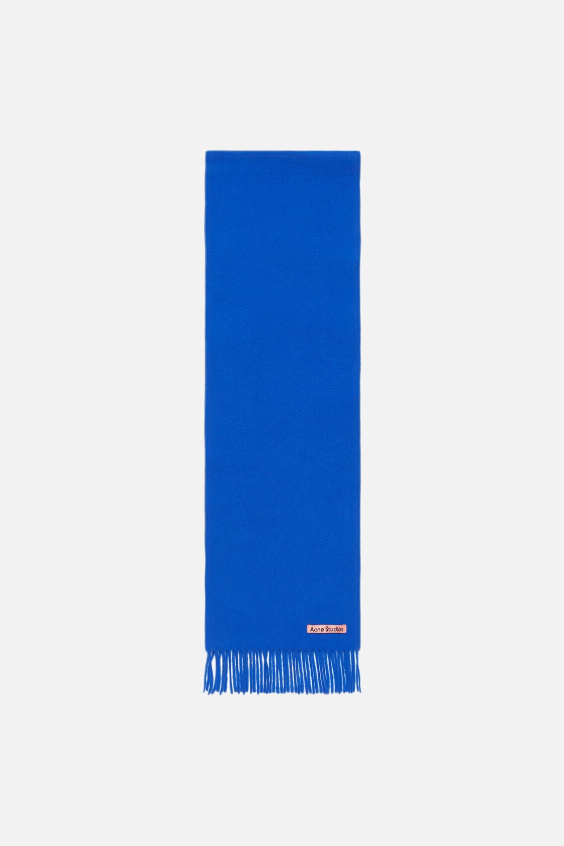 Fringe wool scarf - skinny - Royal blue