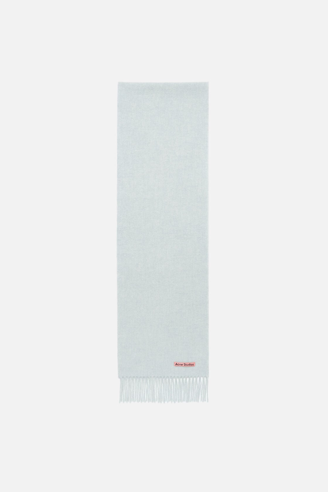 Fringe wool scarf - skinny - Ice Blue Melange