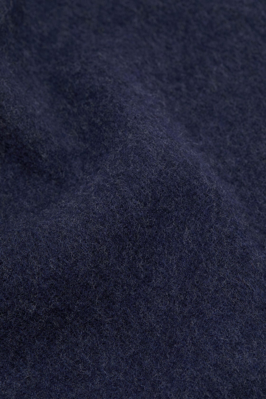 Fringe wool scarf - skinny - Dark Navy Melange
