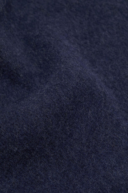 Fringe wool scarf - skinny - Dark Navy Melange