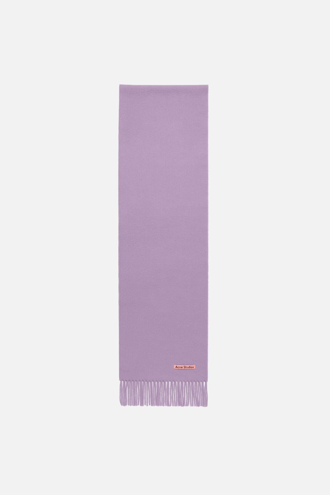 Fringe wool scarf - skinny - Lilac
