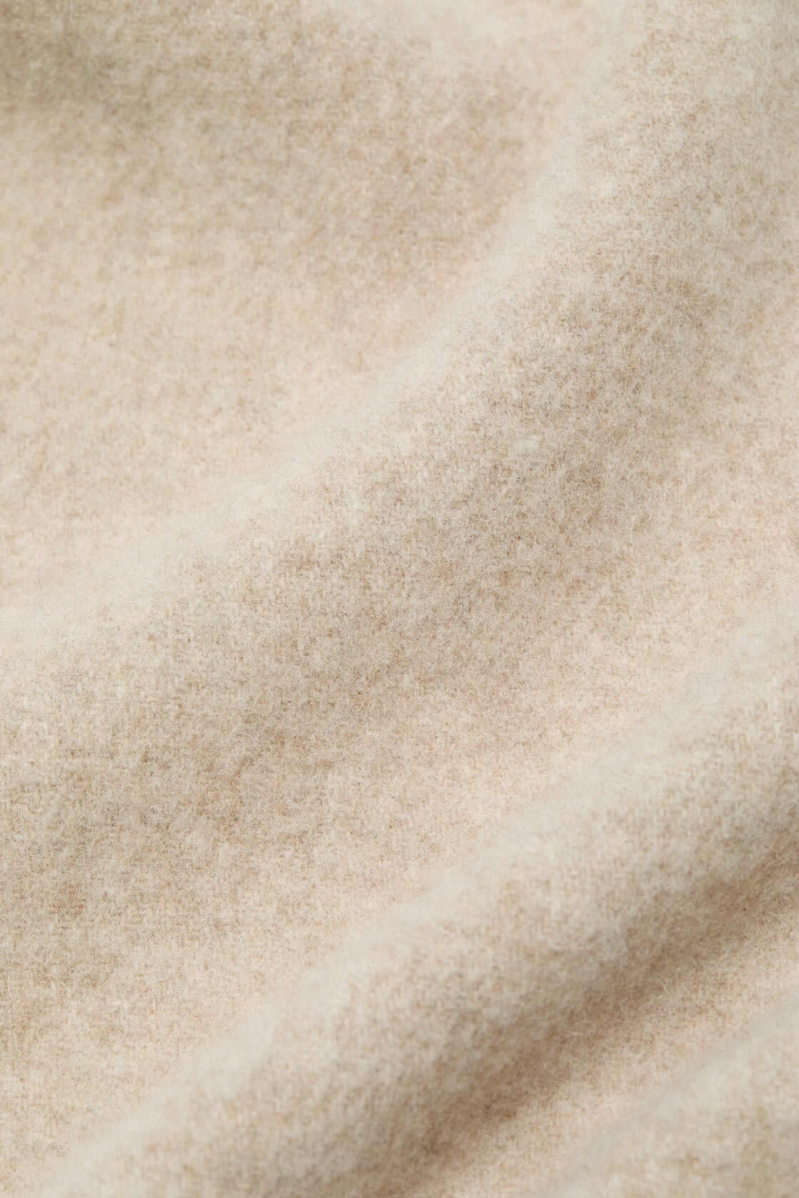 Fringe wool scarf - skinny - Oatmeal melange
