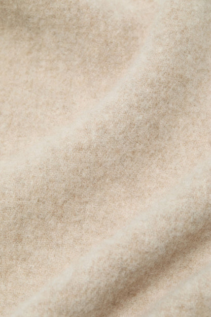 Fringe wool scarf - skinny - Oatmeal melange