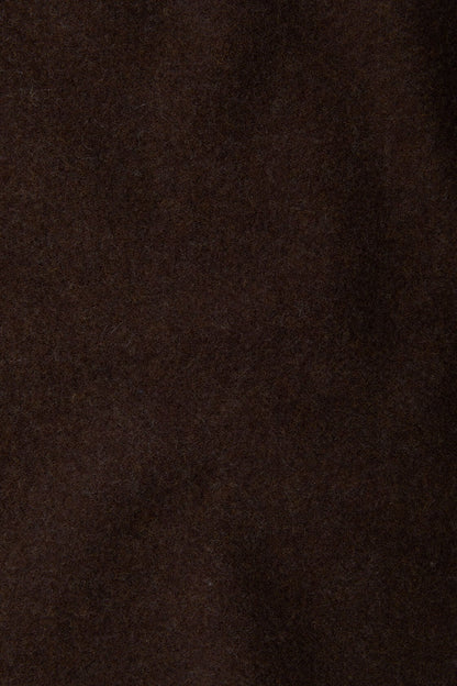Fringe wool scarf - skinny - Brown melange