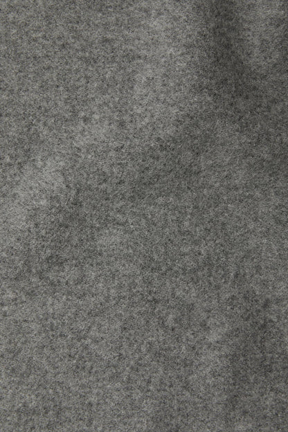 Fringe wool scarf - skinny - Grey Melange