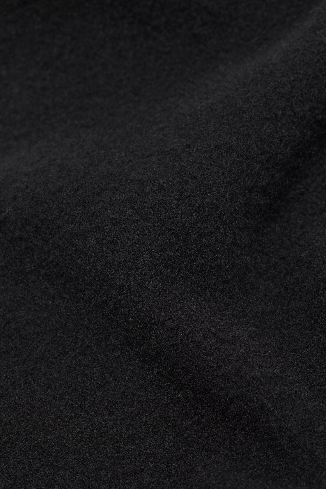 Fringe wool scarf - skinny - Black