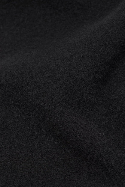 Fringe wool scarf - skinny - Black